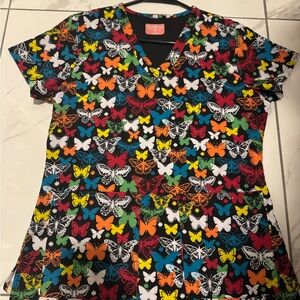 Colorful Butterfly Print Women's Top